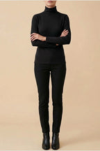 Women's Turtleneck Sweater Roll Neck Long Sleeve Straight Cuffs Plain Casual Layering — variant_front