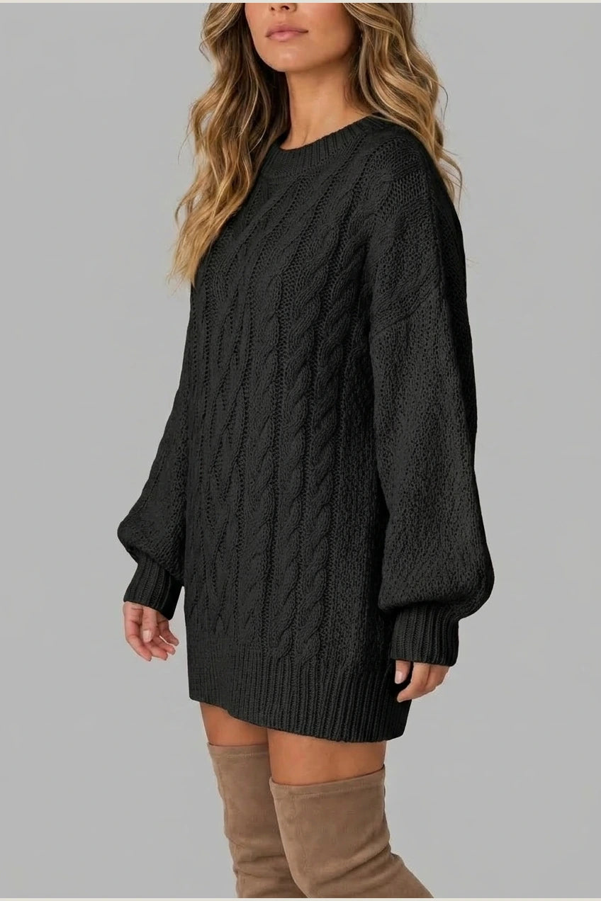 Montarello Women's Jumper Dress Cable Knit Oversized — variant_front
