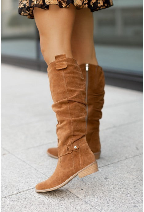 Bottes hautes en daim