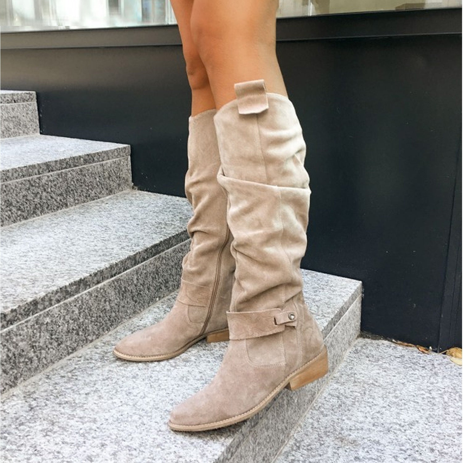 Bottes hautes en daim