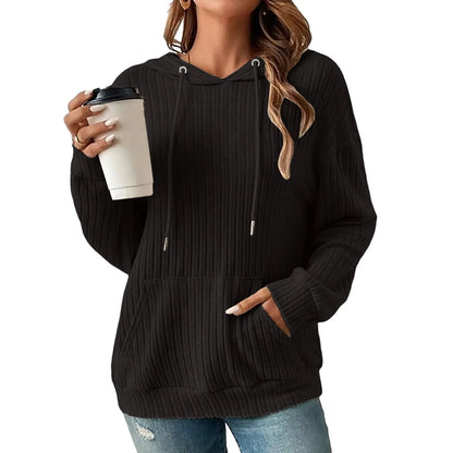 Pull Hiver tricoté avec capuche femme