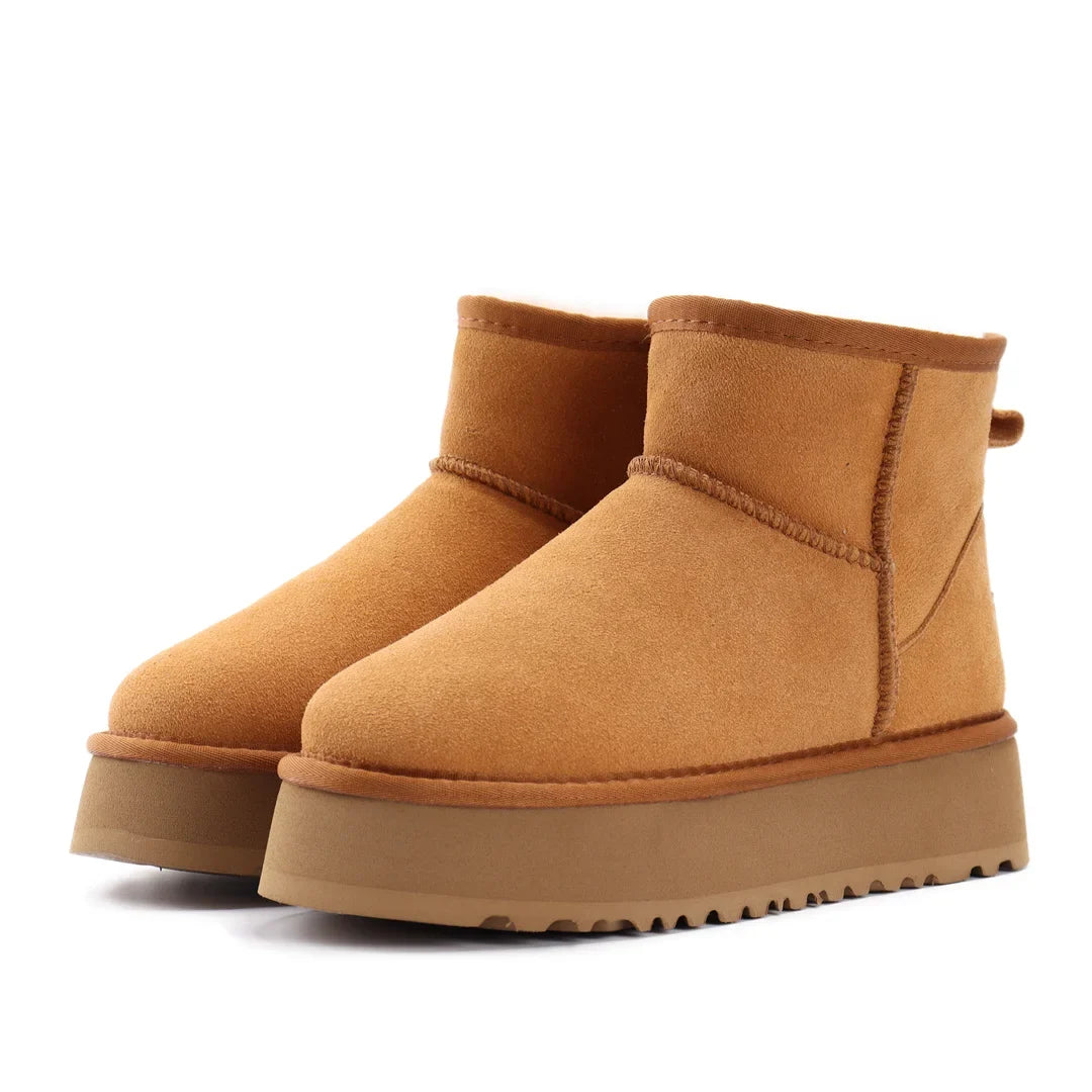 Women's Leather Fleece Snow Boots – Filvienne