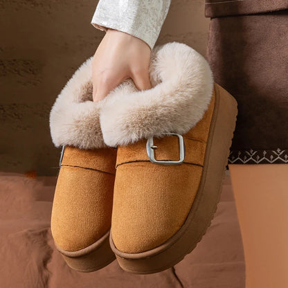 Women's Faux Fur Buckle Ankle Boots – Suvrelle