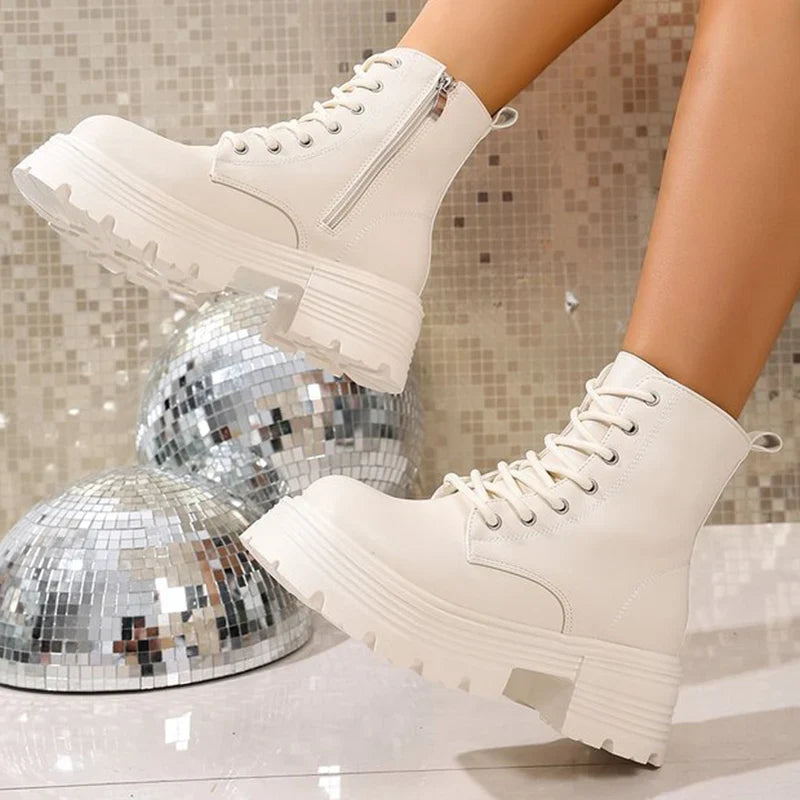 Women's Chunky Platform Heeled Booties – Brossane
