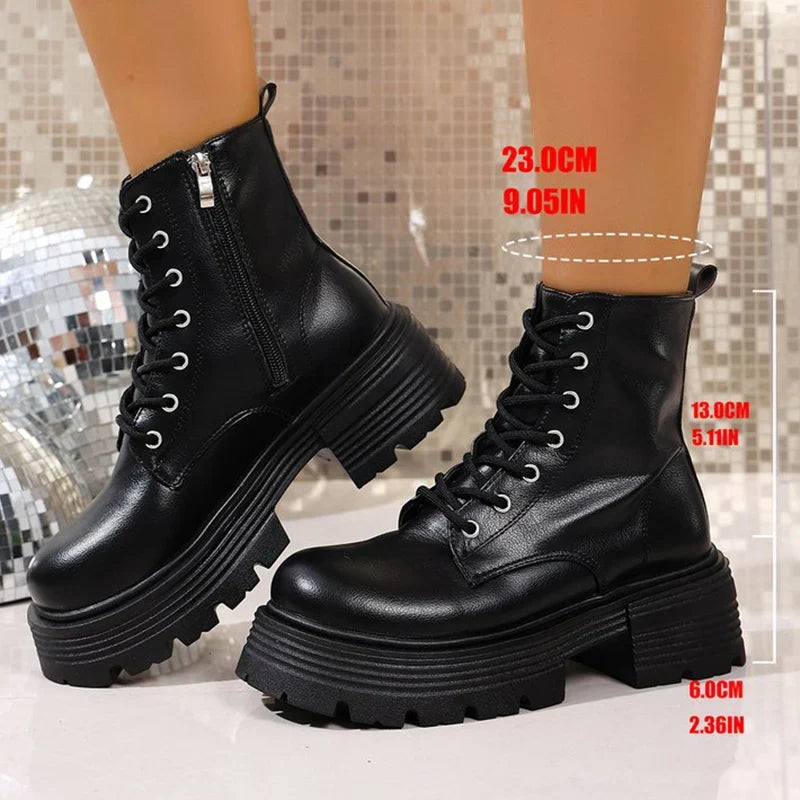 Women's Chunky Platform Heeled Booties – Brossane