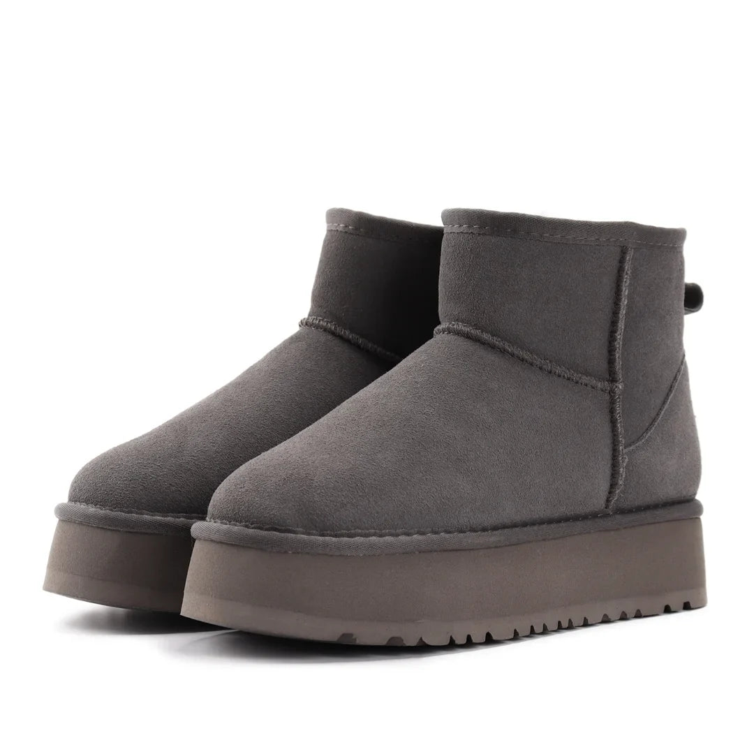 Women's Leather Fleece Snow Boots – Filvienne