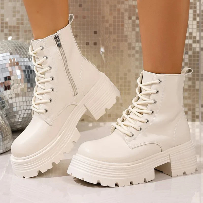 Women's Chunky Platform Heeled Booties – Brossane