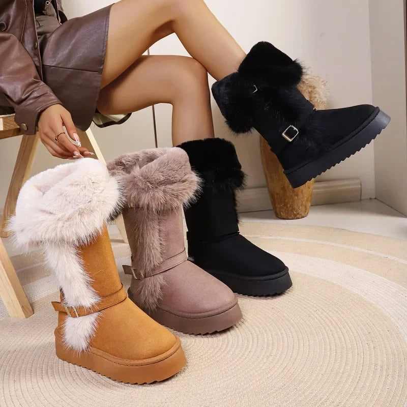 Women's Chunky Sole Mid-Calf Boots – Ravelise