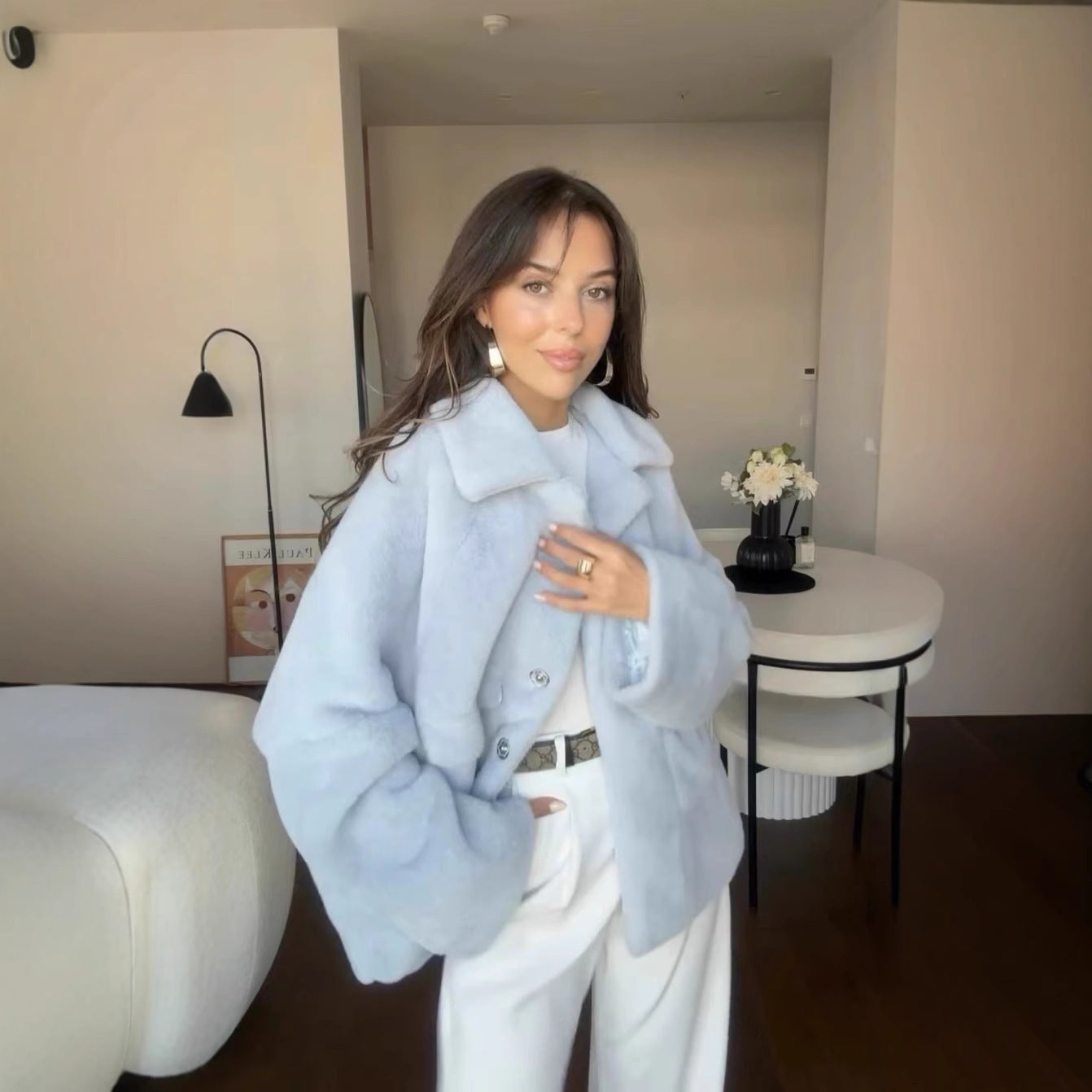 Veste fausse fourrure femme