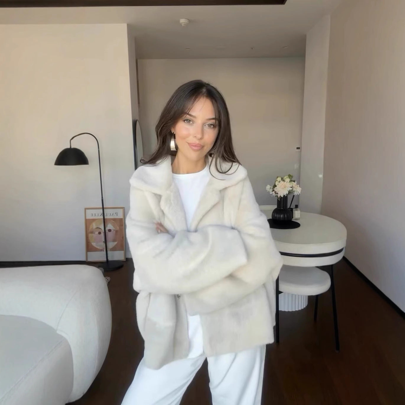 Veste fausse fourrure femme