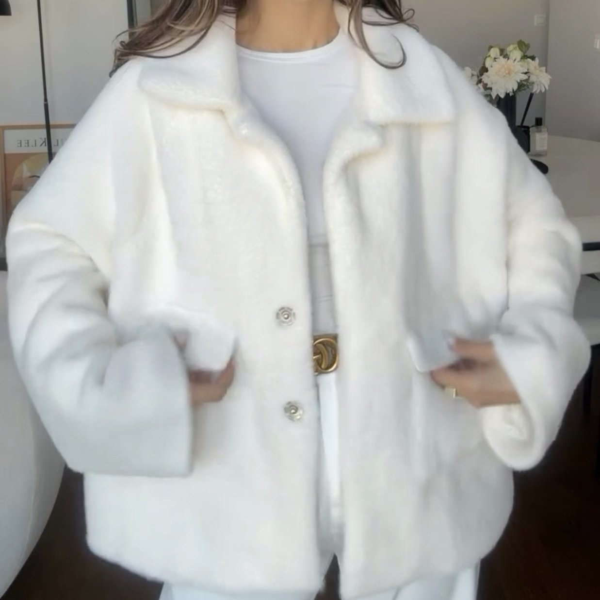 Veste fausse fourrure femme