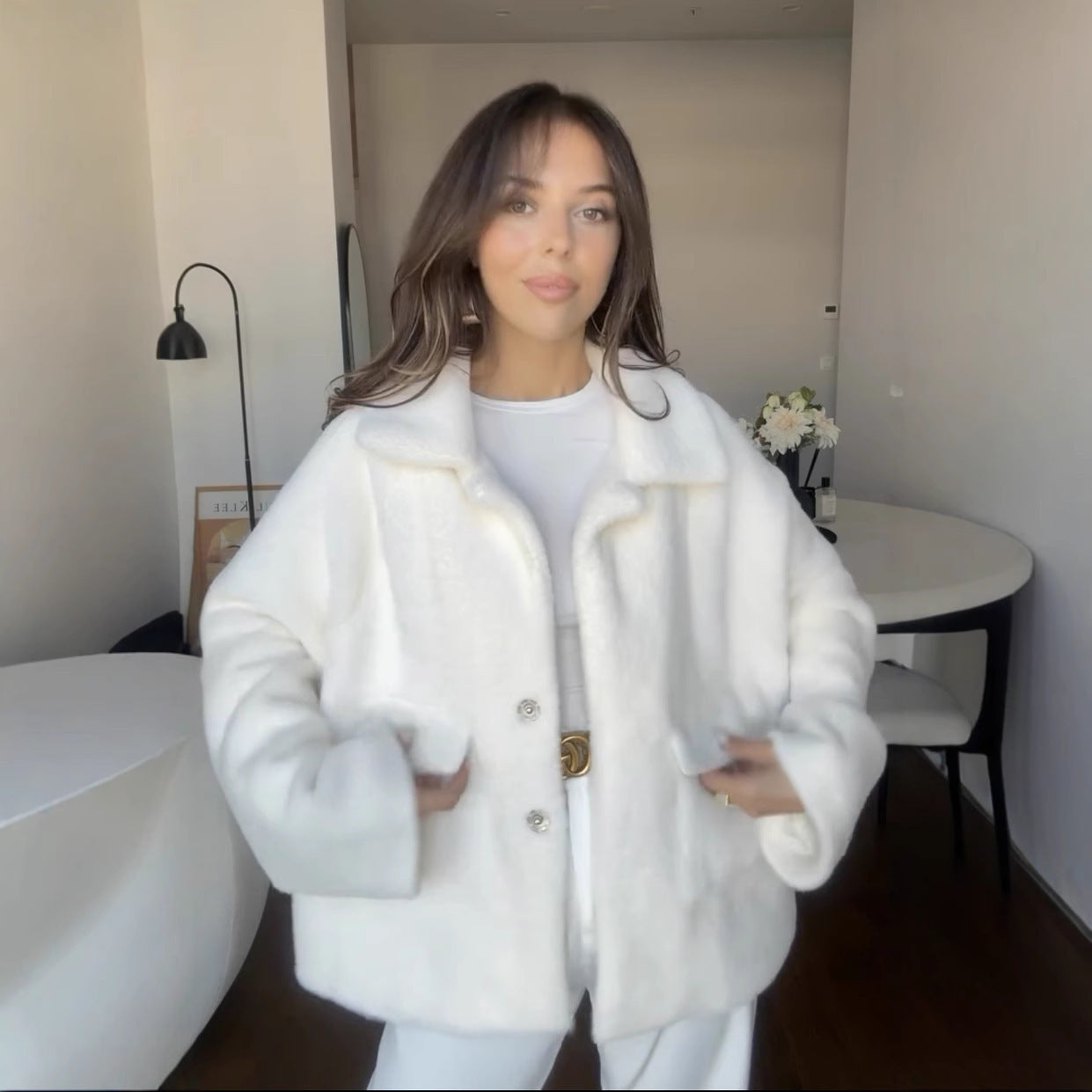 Veste fausse fourrure femme