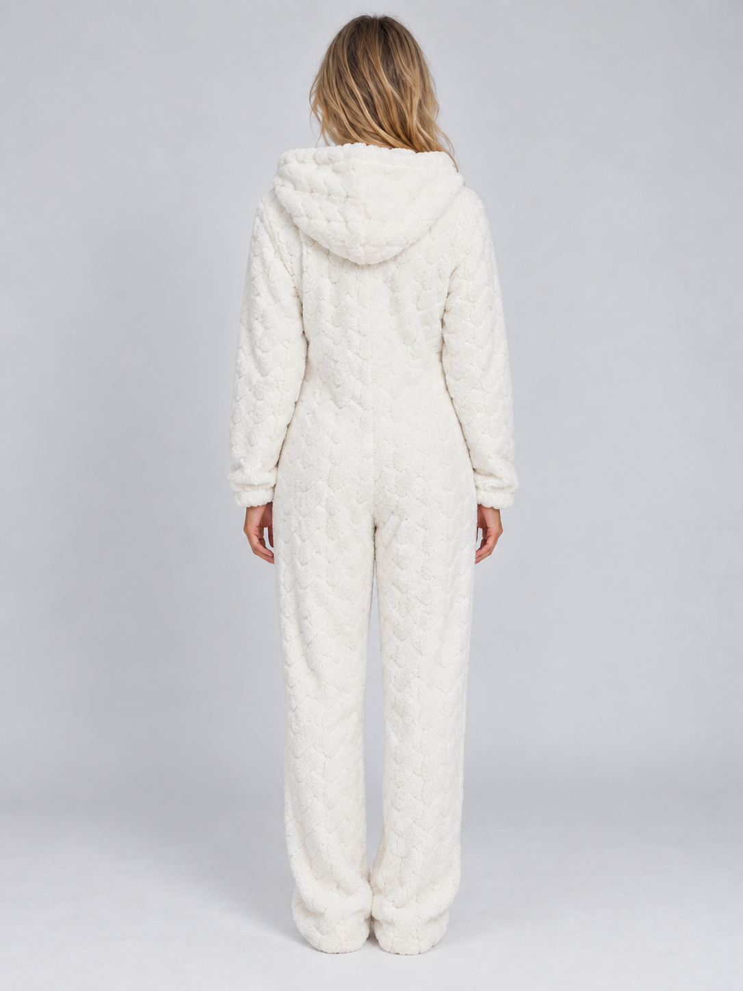 Women’s Hooded Teddy Fleece Jumpsuit – Full Zip Fluffy Lounge Onesie