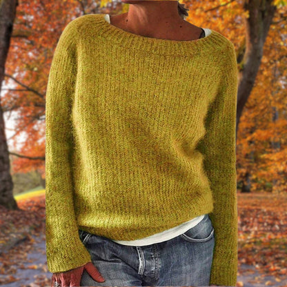 Women's Textured Boat Neck Jumper Long Sleeve