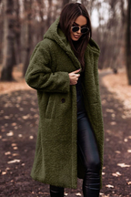 Oversized Hooded Teddy Coat with Large Front Pockets — variant_front