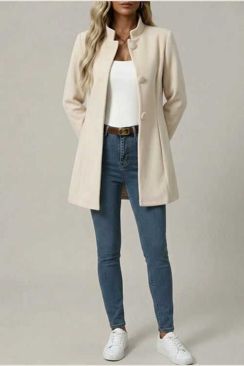 Hallie | Women's Button-Down A-Line Coat — variant_front