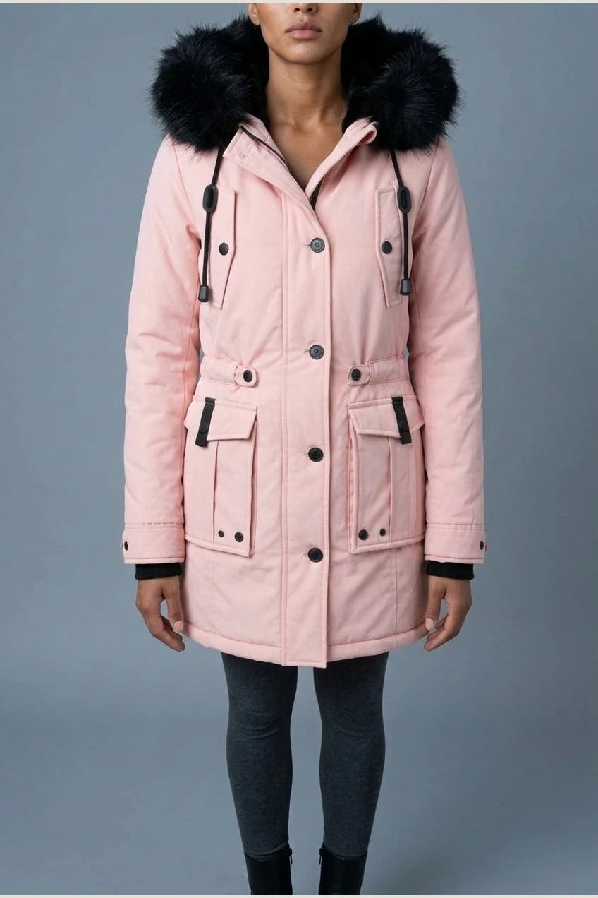 Aria | Women's Thick Faux Fur Hooded Insulated Parka Coat — variant_front