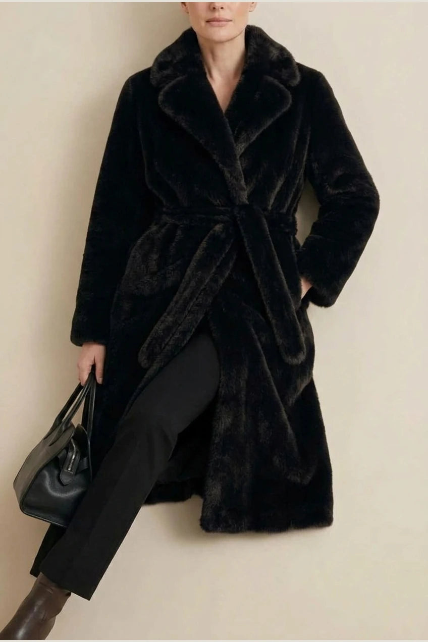 Women's Oversized Faux Fur Long Coat – Willow — variant_front