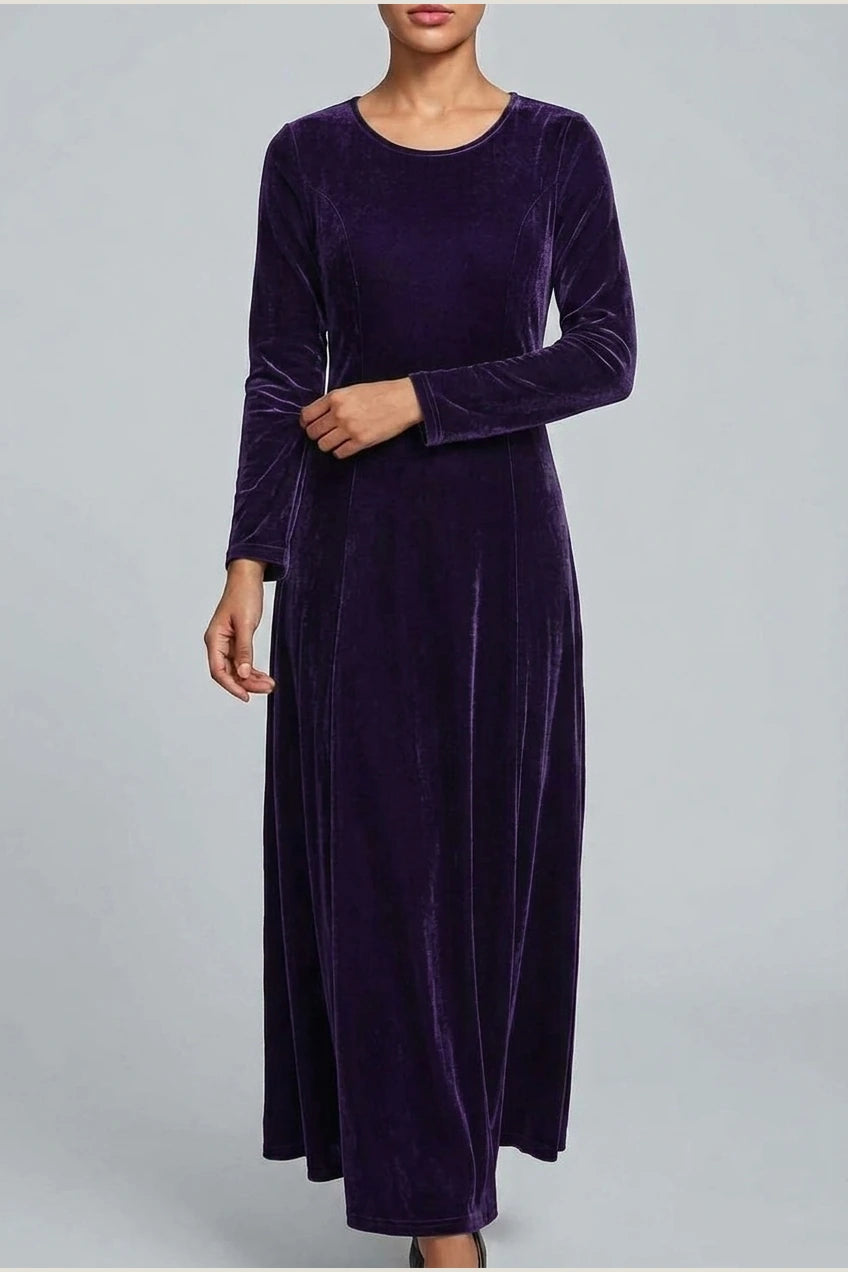 Emily | Women's Velvet Long Sleeve Formal Party Dress Maxi — variant_front
