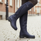 Waterproof Knee High Boots with Adjustable Buckle Strap — variant_front