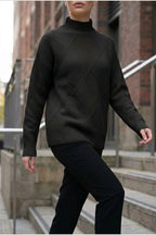 Sweater Women - Cashmere Knit Soft Sweater with Turtleneck — variant_front