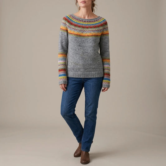 Ivy | Women's Merino Wool Sweater Fair Isle Knit Pullover Jumper — variant_front