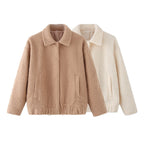 Damen kuschelige Teddyjacke mit seitlichen Taschen und elastischem Saum Drune — gallery_06.jpg