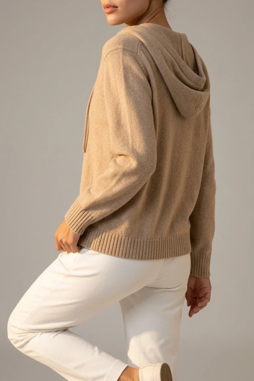 Women'S Hooded Button- Cardigan Sweater, Loose Casual Fall Winter Outerwear — variant_front