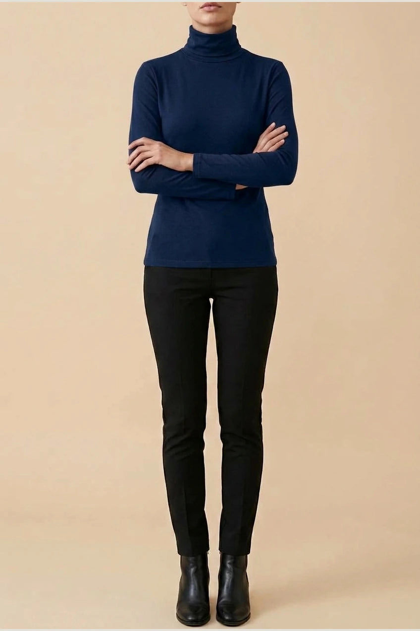Women's Turtleneck Sweater Roll Neck Long Sleeve Straight Cuffs Plain Casual Layering — variant_front