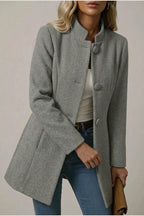 Hallie | Women's Button-Down A-Line Coat — variant_front