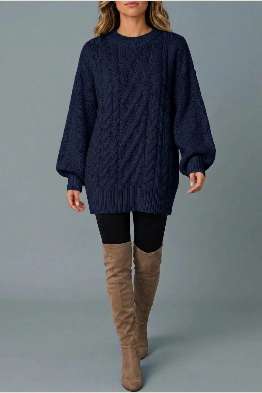 Montarello Women's Jumper Dress Cable Knit Oversized — variant_front