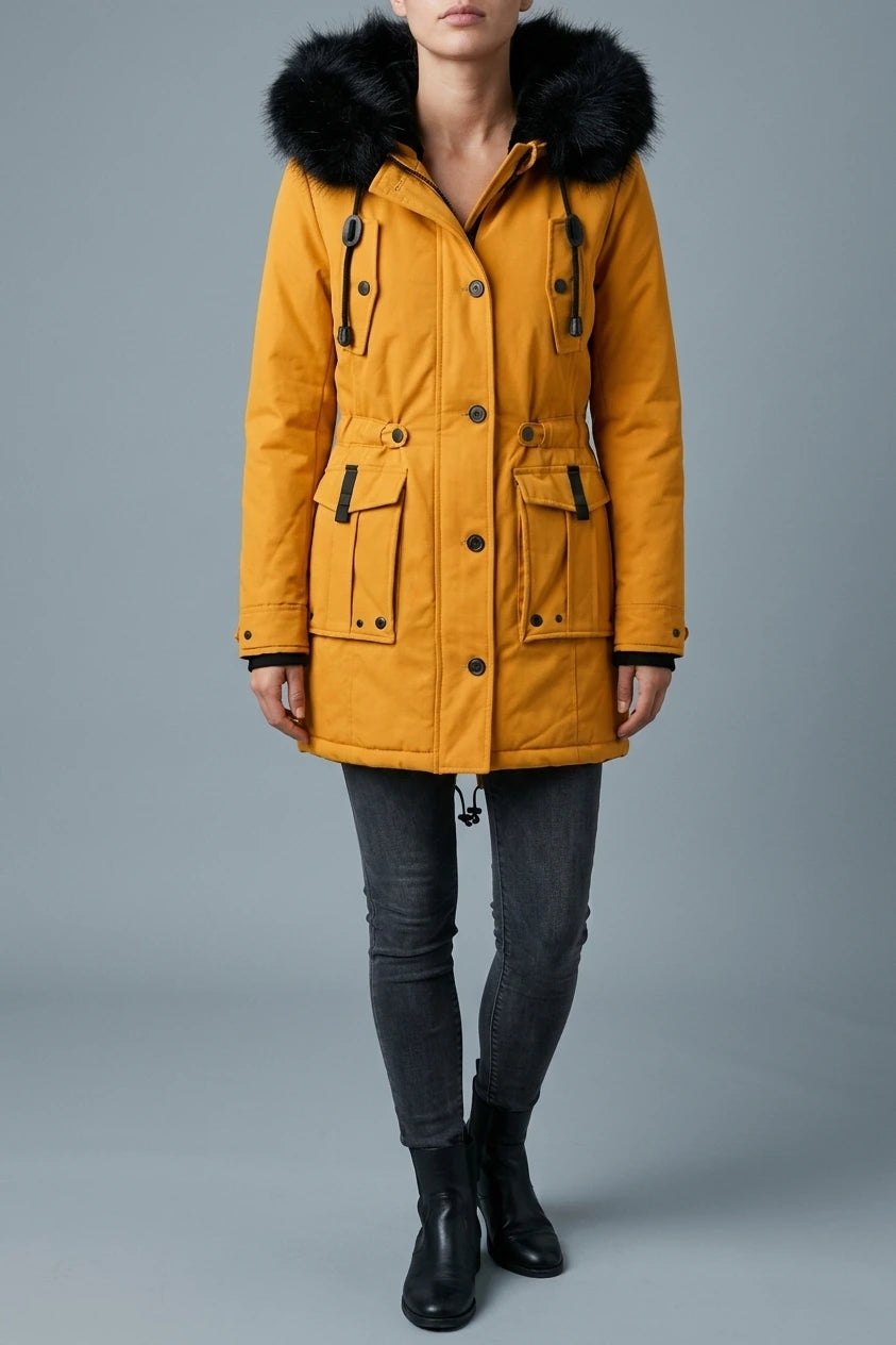 Aria | Women's Thick Faux Fur Hooded Insulated Parka Coat — variant_front