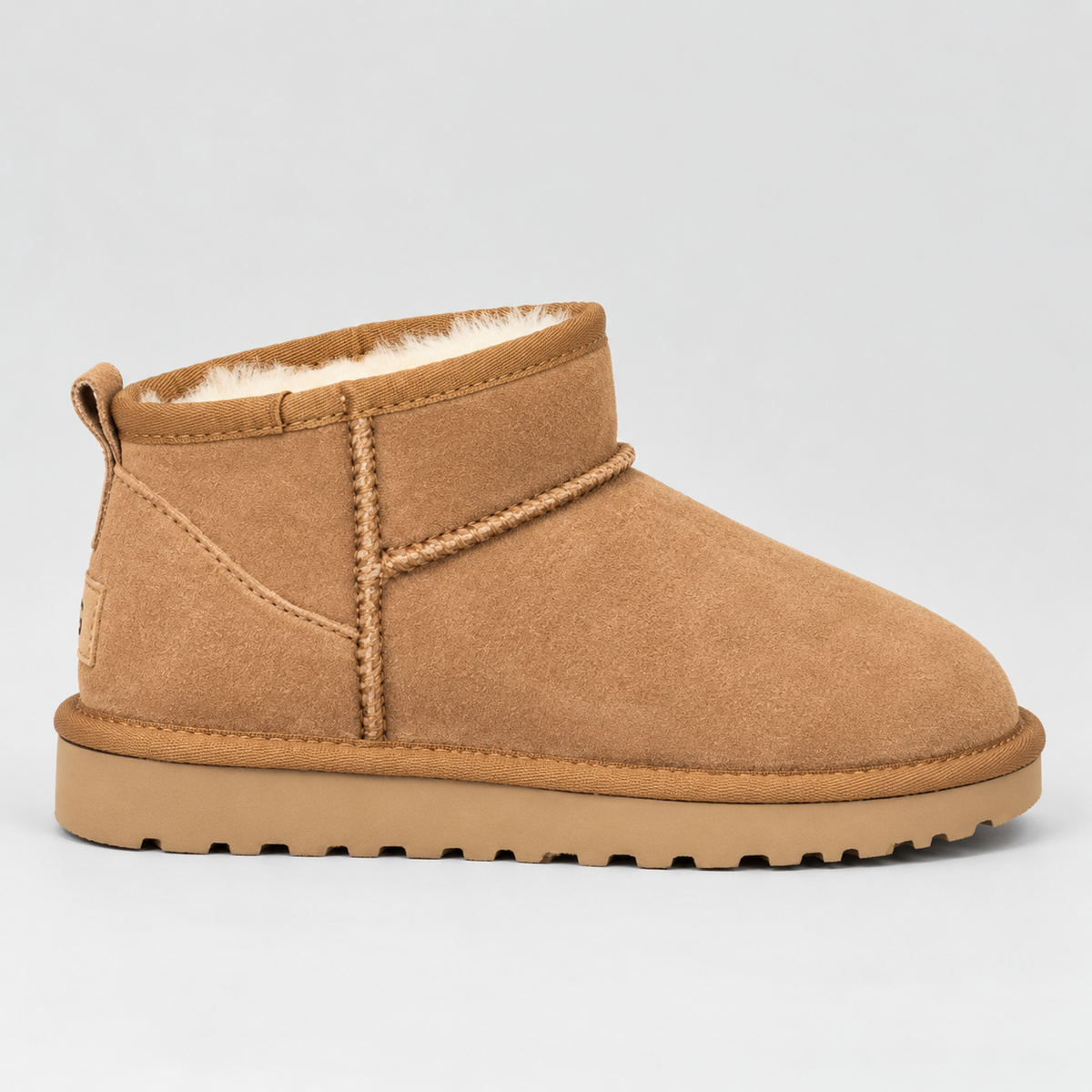 Women’s Suede Ankle Boots | Warm Fur Lined Winter Shoes with Grip — variant_front