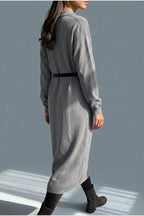 Dress Women - Knitted Jumper Dress with Polo Neck — variant_front