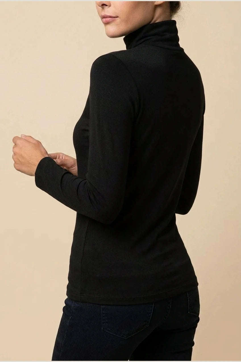 Women's Turtleneck Sweater Roll Neck Long Sleeve Straight Cuffs Plain Casual Layering — variant_front