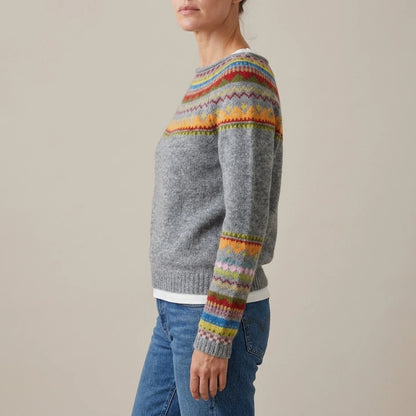 Ivy | Women's Merino Wool Sweater Fair Isle Knit Pullover Jumper — variant_front