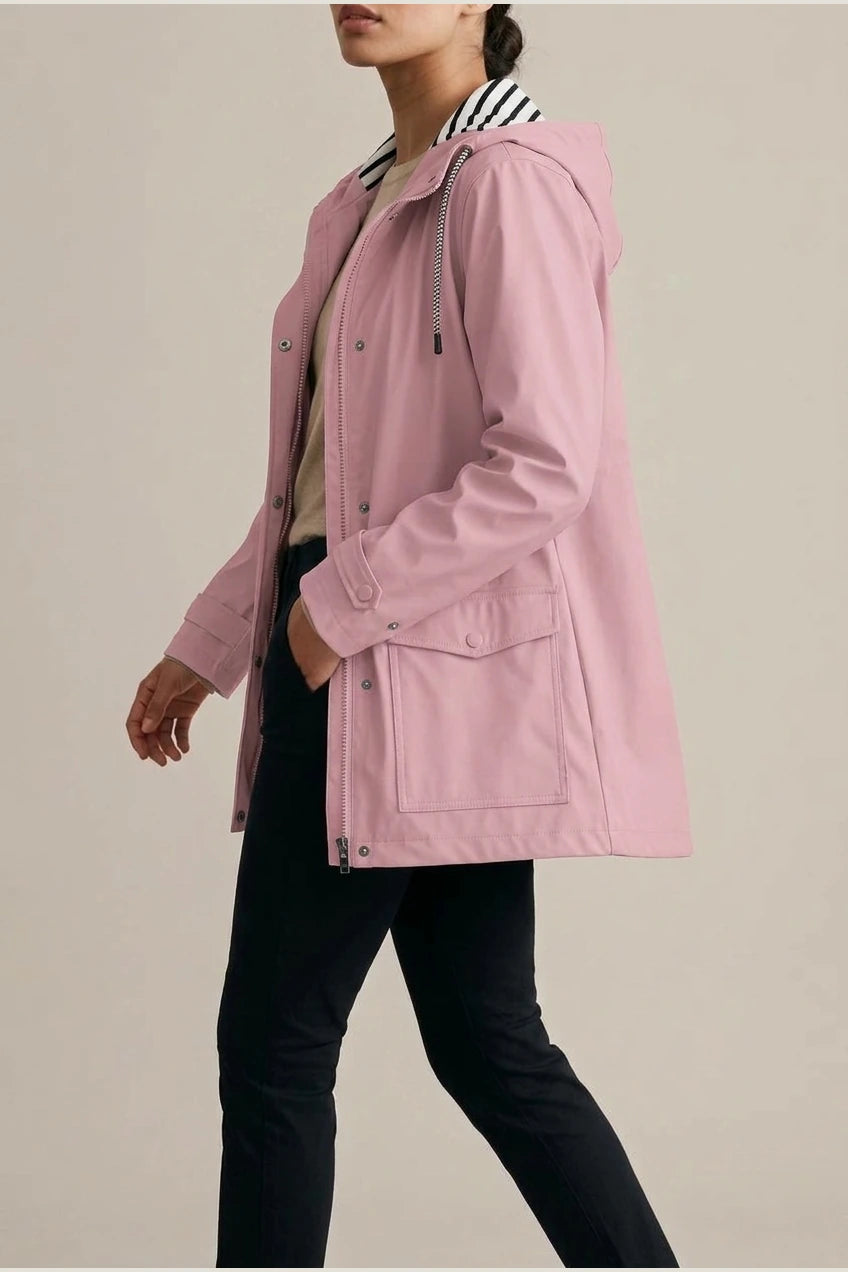Women's Waterproof Hooded Raincoat with Zip Closure — variant_front
