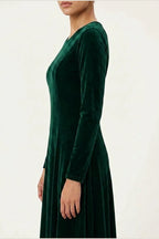 Emily | Women's Velvet Long Sleeve Formal Party Dress Maxi — variant_front