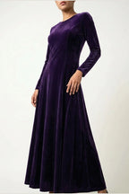 Emily | Women's Velvet Long Sleeve Formal Party Dress Maxi — variant_front