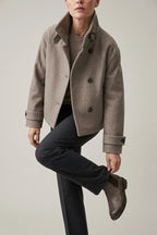 Jacket Women - Wool Blend Cropped Jacket with Buckle Collar — liora-womens-long-sleeve-coat-cozy-buckle-collar-winter-layer_lifestyle_detail_gesture_04.webp