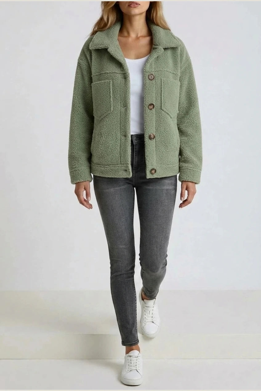 Vespera | Soft Button-Front Teddy Jacket — variant_front