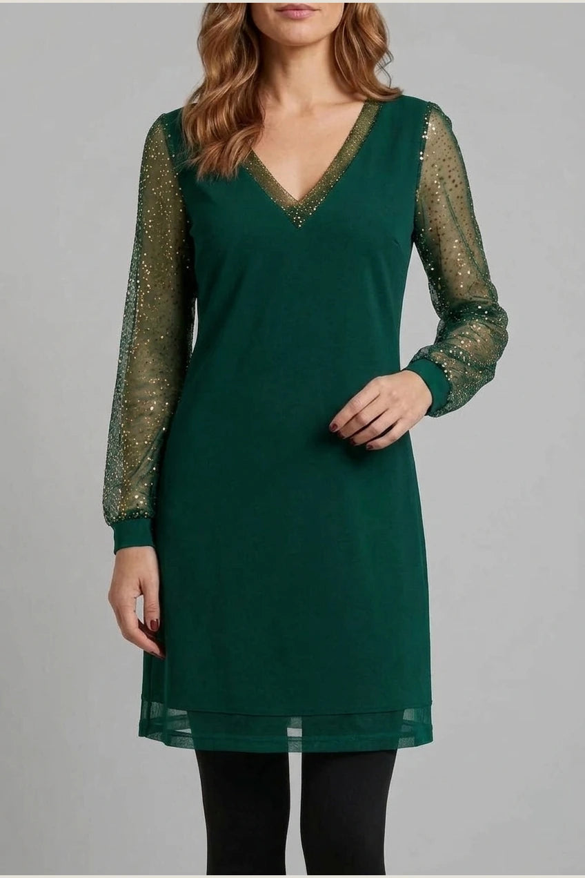 Étoilenne – Sheer sparkle sleeves – Mini dress — variant_front
