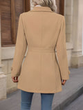 Fitted Double Breasted Trench Coat with Gold Button Detail — variant_front
