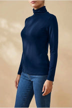 Women's Turtleneck Sweater Roll Neck Long Sleeve Straight Cuffs Plain Casual Layering — variant_front