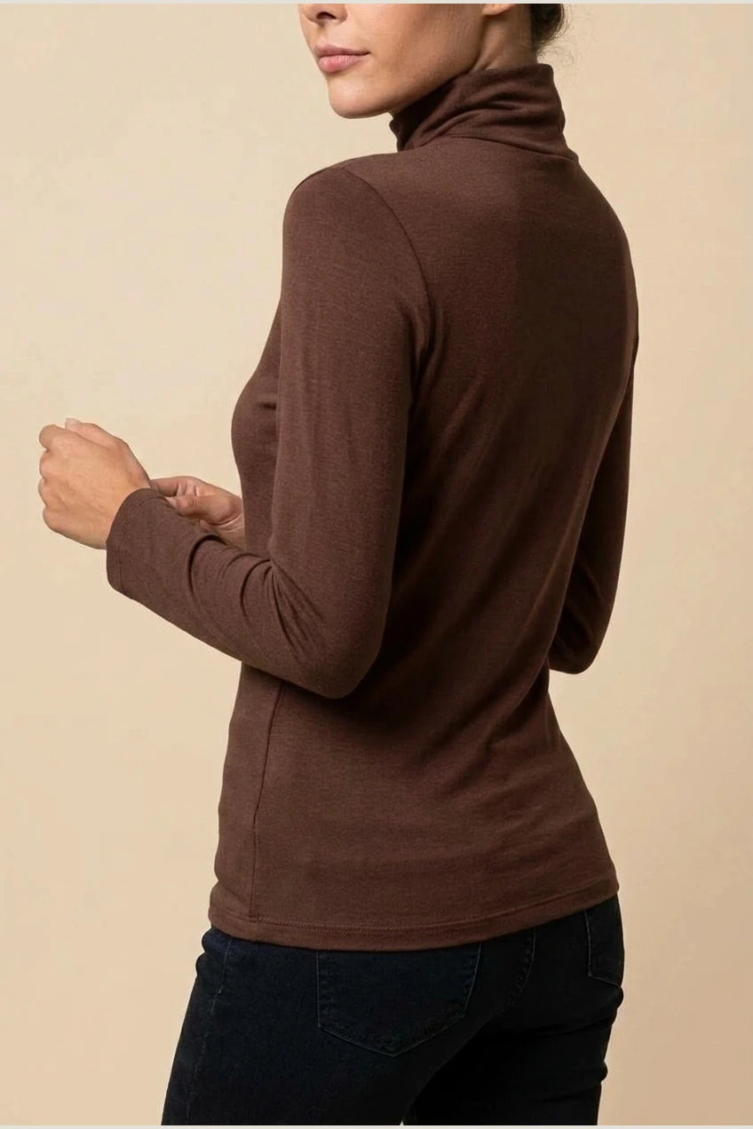 Women's Turtleneck Sweater Roll Neck Long Sleeve Straight Cuffs Plain Casual Layering — variant_front