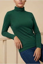 Women's Turtleneck Sweater Roll Neck Long Sleeve Straight Cuffs Plain Casual Layering — variant_front