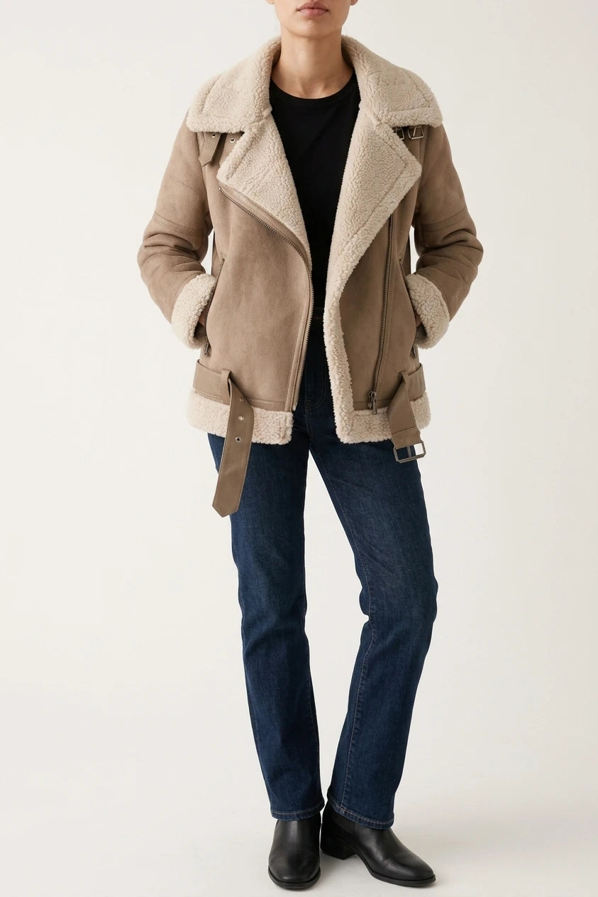 Women's Shearling Aviator Jacket — variant_front