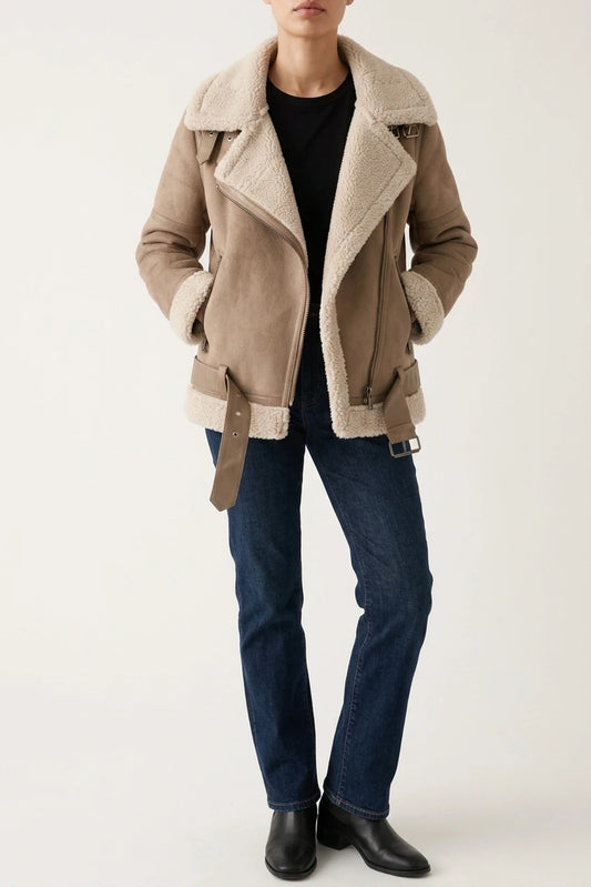 Women's Shearling Aviator Jacket — variant_front