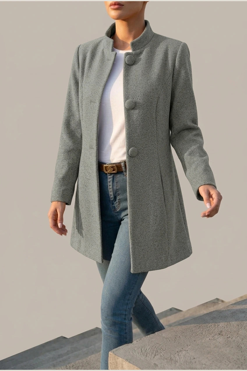 Hallie | Women's Button-Down A-Line Coat — variant_front