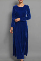 Emily | Women's Velvet Long Sleeve Formal Party Dress Maxi — variant_front